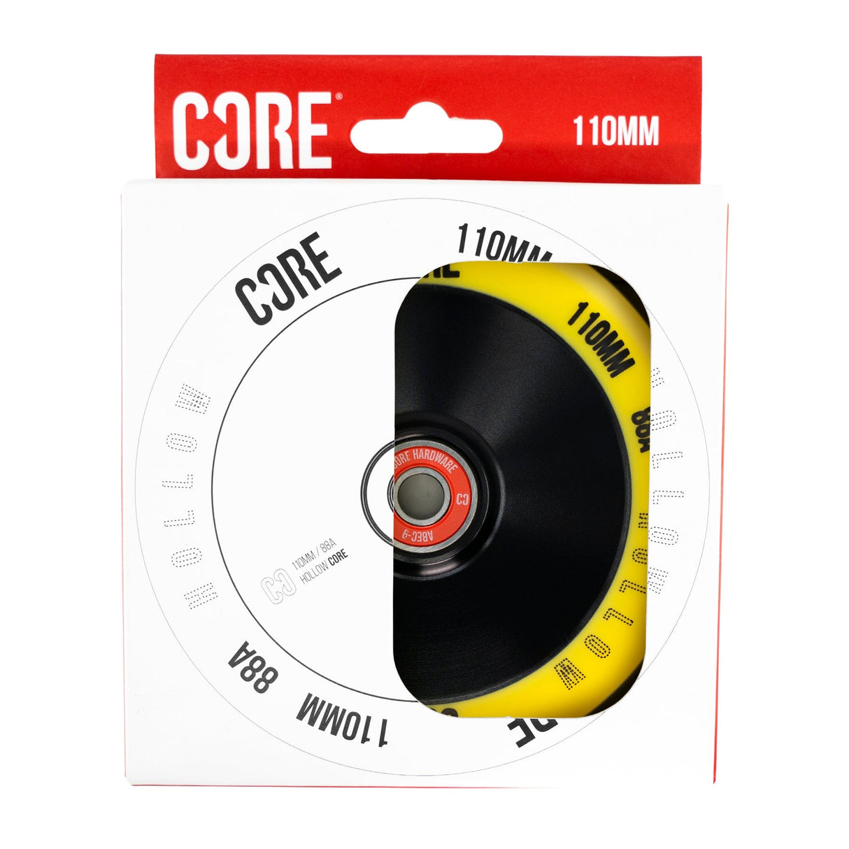CORE Hollow Stunt Scooter Wheel V2 110mm - Yellow/Black